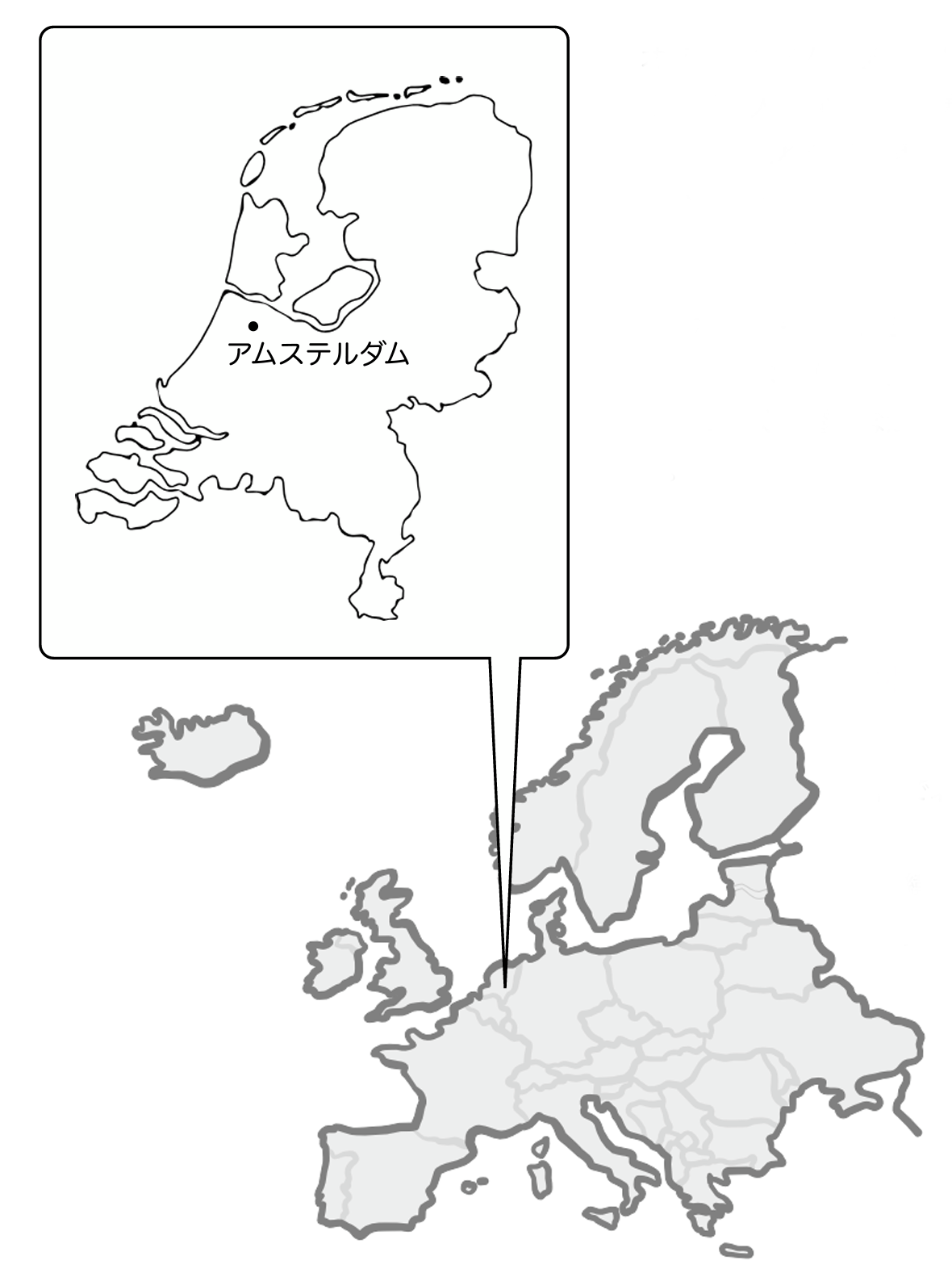 オランダと周辺国の地図